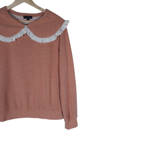Current Air Womens Ruffle Collar Sweatshirt Small Preppy Vintage Soft Balletcore - Picture 2 of 13